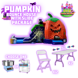 Pumpkin Bounce House w/ Slide (single lane) Package