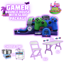 Gamer Bounce House w/ Slide (double lane) Package