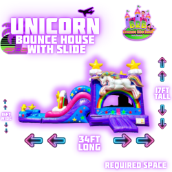 Unicorn Bounce House w/ Slide