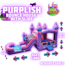 Purplish Bounce House w/ Slide (double lane)