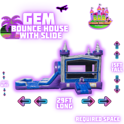 Gem Bounce House w/ Slide (double lane)