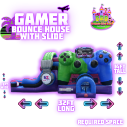 Gamer Bounce House w/ Slide (double lane)