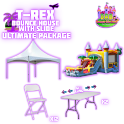 T-Rex Bounce House w/ Slide (double lane) Ultimate Package