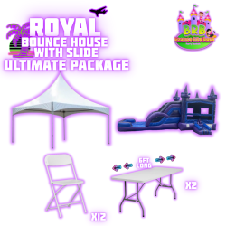 Royal Bounce House w/ Slide (double lane) Ultimate Package