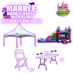 Marble Bounce House w/ Slide (double lane) Ultimate Package