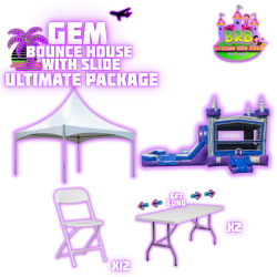 Gem Bounce House w/ Slide (double lane) Ultimate Package