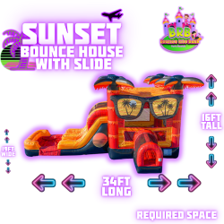 Sunset Bounce House w/ Slide (double lane)