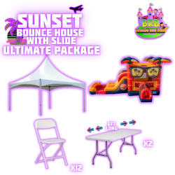Sunset Bounce House w/ Slide (double lane) Ultimate Package